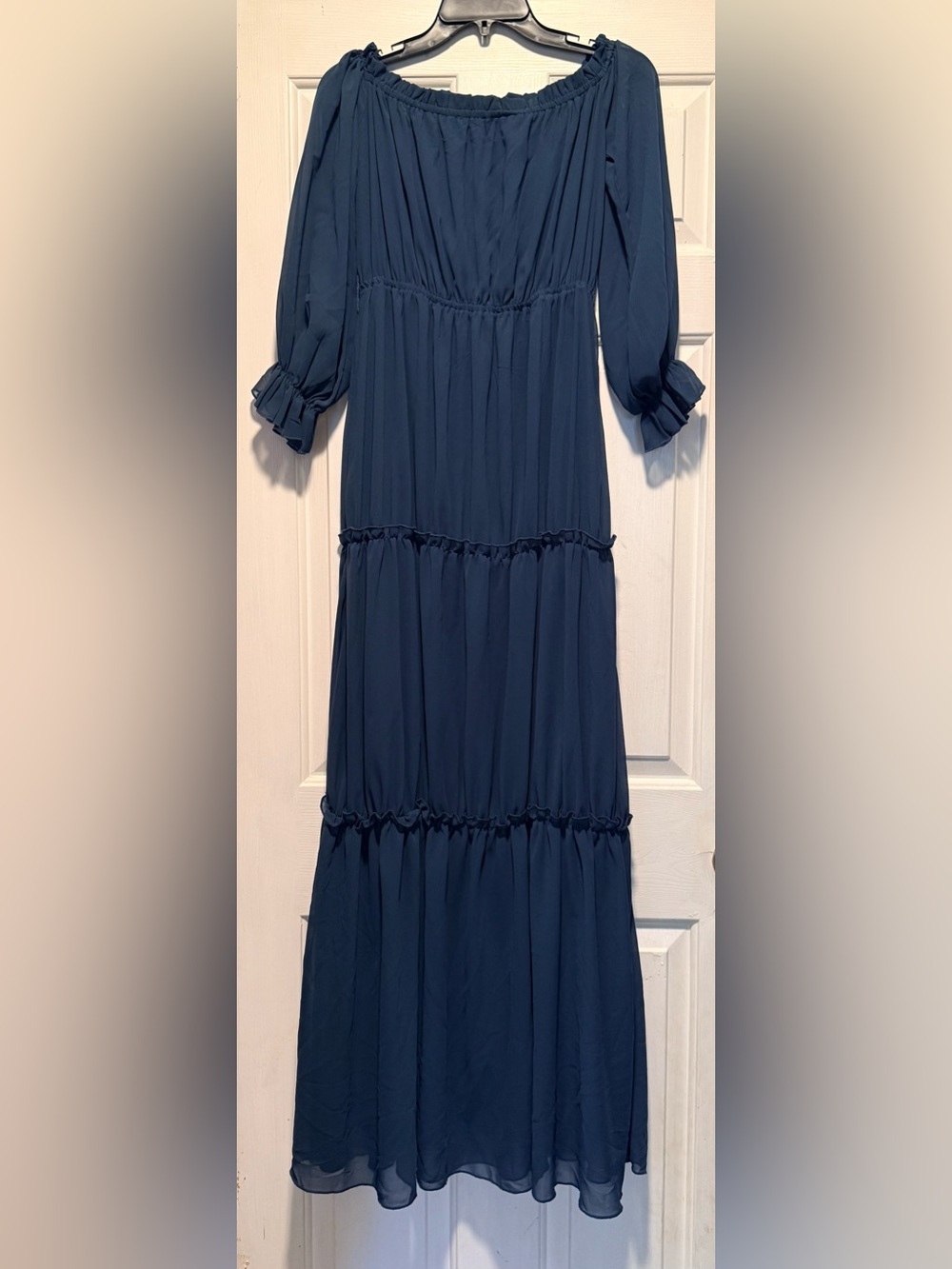 Baltic Born Navy Tiered Long Sleeve Maxi Dress - Picture 2 of 7